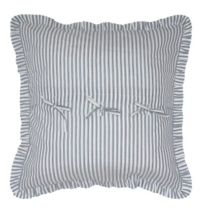 Sawyer Mill Blue Ticking Stripe Fabric Euro Sham 26x26