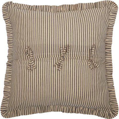 Sawyer Mill Charcoal Ticking Stripe Fabric Euro Sham 26x26
