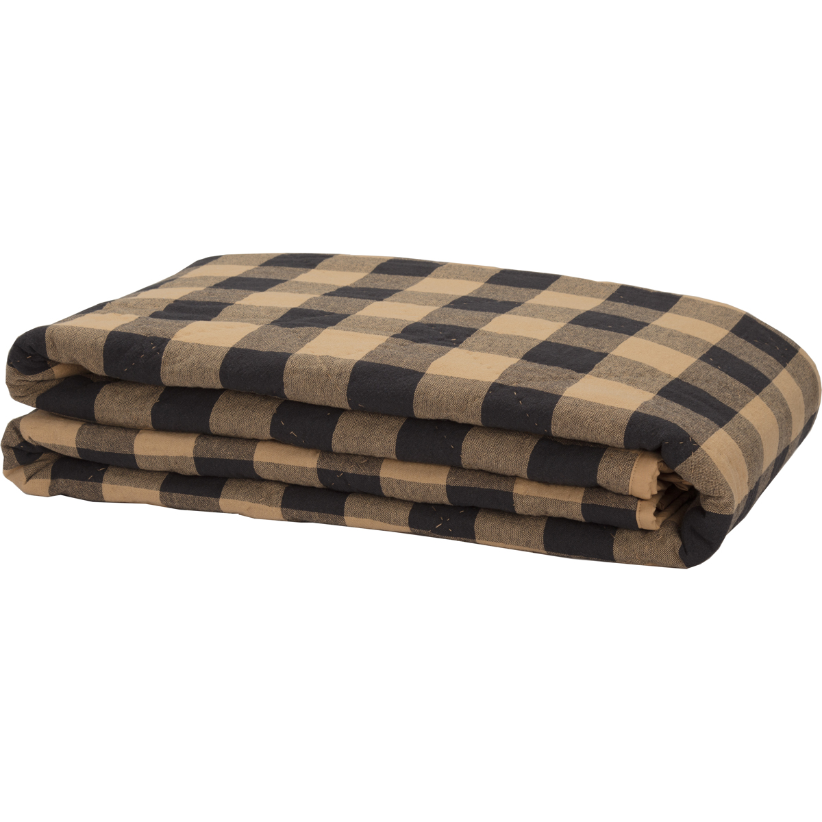 Black Check Twin Quilt Coverlet 68Wx86L
