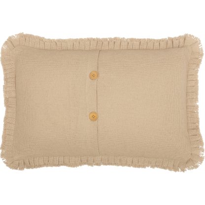 Burlap Vintage Pillow w/ Fringed Ruffle 14x22
