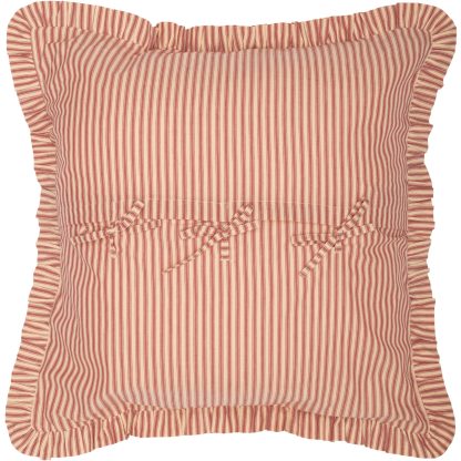 Sawyer Mill Red Ticking Stripe Fabric Euro Sham 26x26
