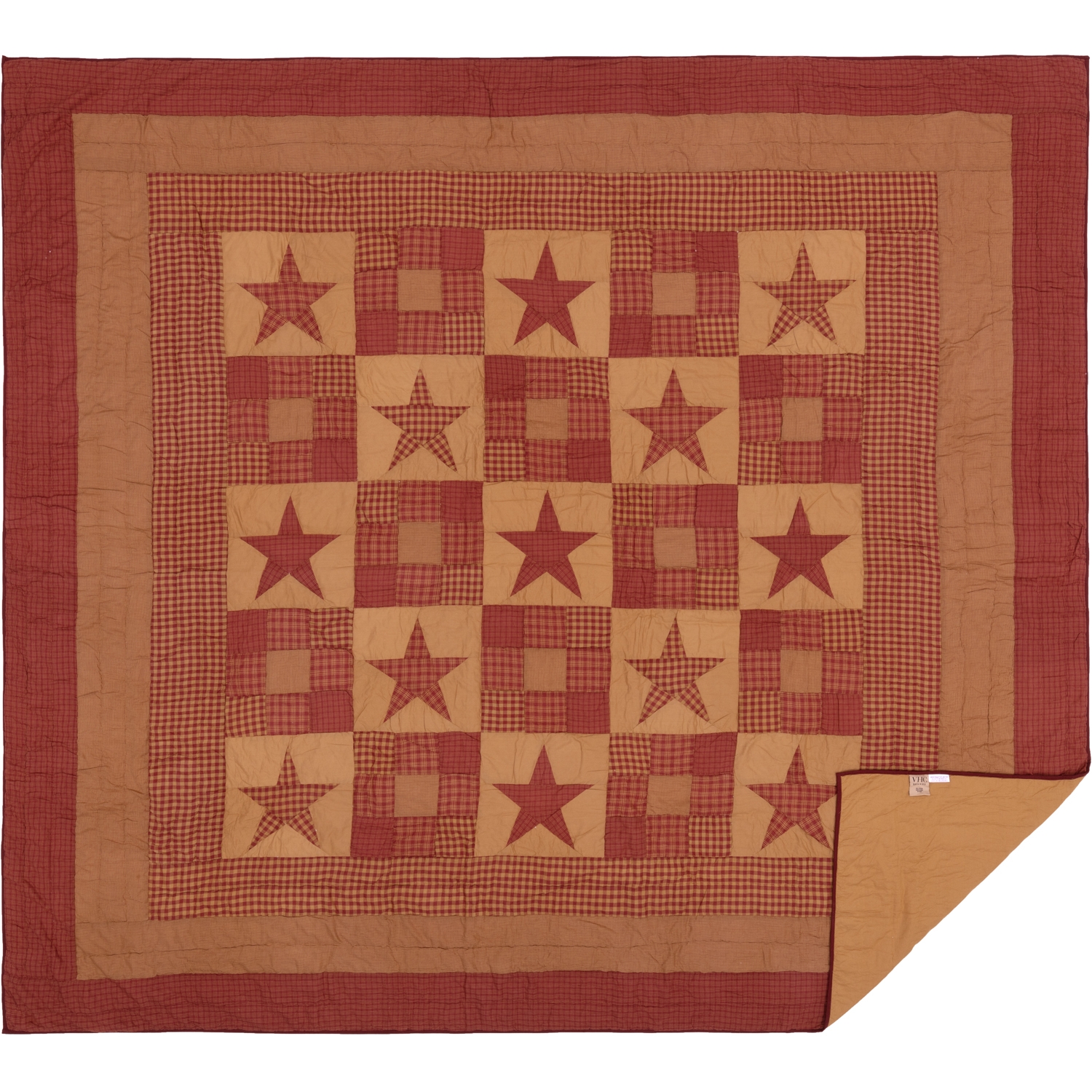 Ninepatch Star King Quilt 105Wx95L