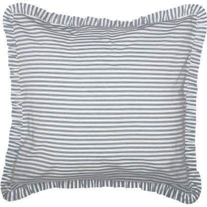 Sawyer Mill Blue Ticking Stripe Fabric Euro Sham 26x26