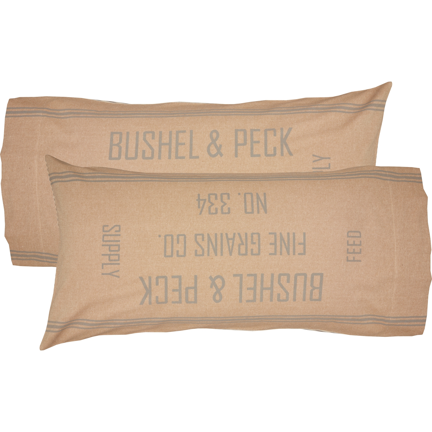 Grace Feed Sack King Pillow Case Set of 2 21x40