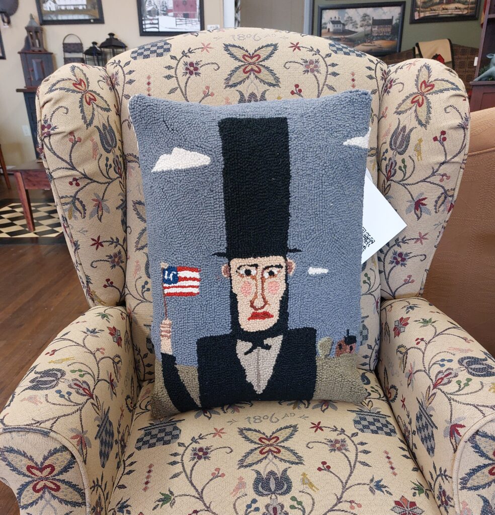 Abe Lincoln Pillow (Sold out available mid August) Colonial House