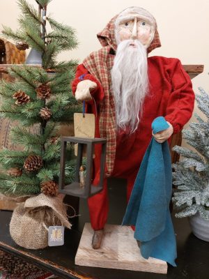 Santa with lantern and blanket