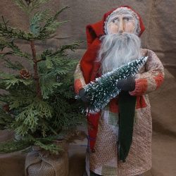Santa with green tree