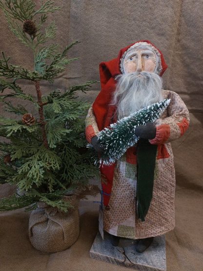 Santa with green tree