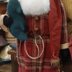 Santa red plaid with tree